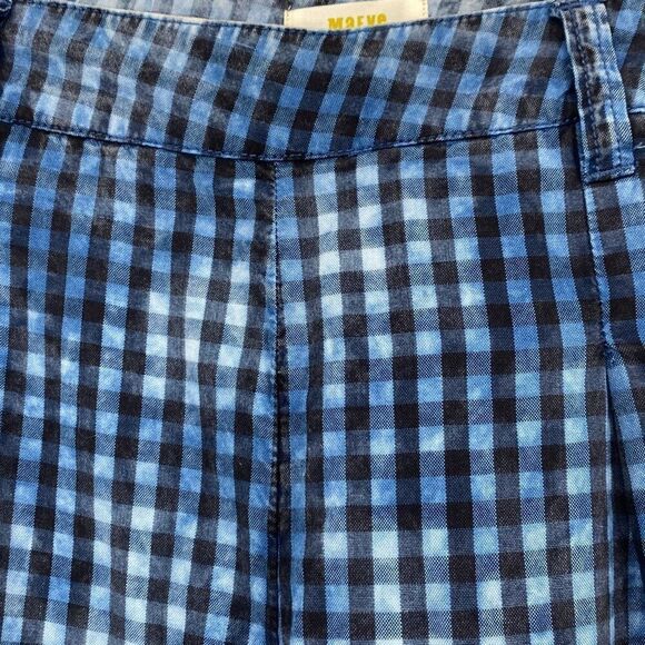 Maeve Anthropologie Women's Plaid Avryl Bleached Slim Pants Blue Size 6 - Picture 5 of 16